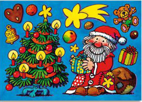Fensterbild Lutz Mauder Postkarte Weihnachten OriGinallederdesign waldkirch freiburg schwarzwald