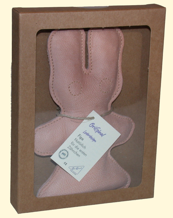 OriGinal Lederhase Fips zahnunghilfe_greifling für baby beißhase beisshase Lederhase_Fips_hilfe beim zahnen beißring_pflanzlich gegerbt chromfrei oriGinal-lederdesign